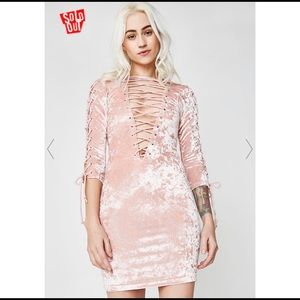 Current mood velvet pink dress